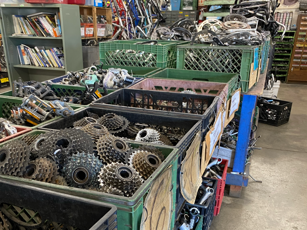 crates with different parts