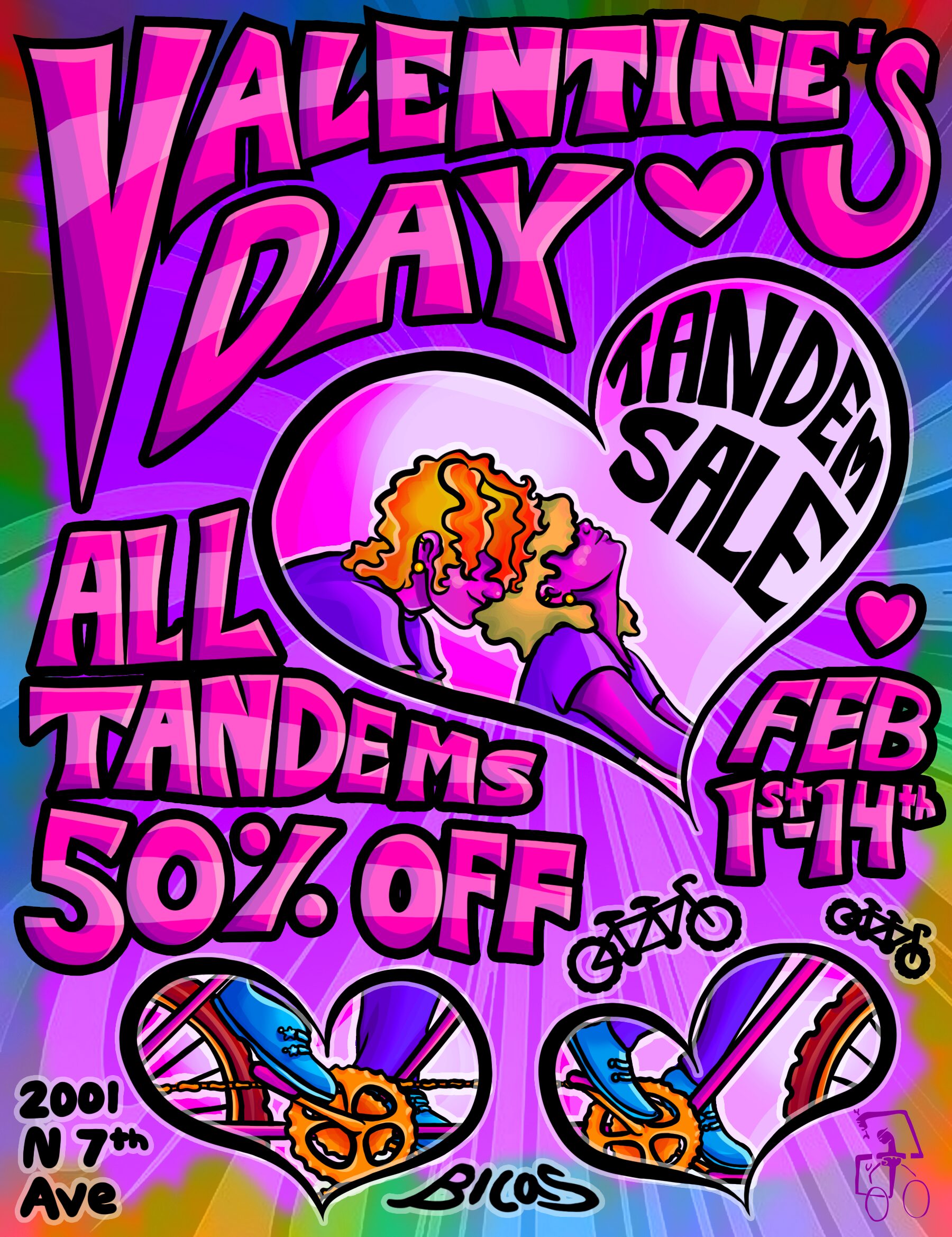 Valentine’s Day Tandem Sale All tandems 50% off February 1st to 14th 2001 N 7th Ave BICAS